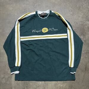 Vintage Y2k Regal Wear Green/Yellow Striped Grunge Shirt